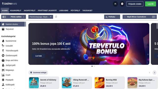 CasinoEuro casino screenshot